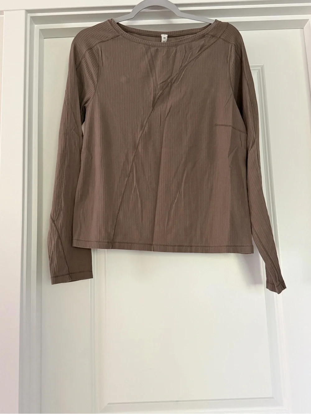 lululemon athletica Olive Ribbed Scoop Neck Top